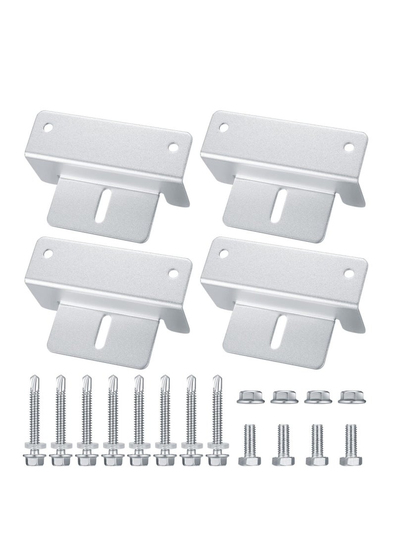 Generic - Solar Panel Mounting Brackets for RVs, Boats, and Yachts - Durable Aluminum Z-Shaped Holders with Screws and Nuts for Easy Installation (4 Sets) - Image 1