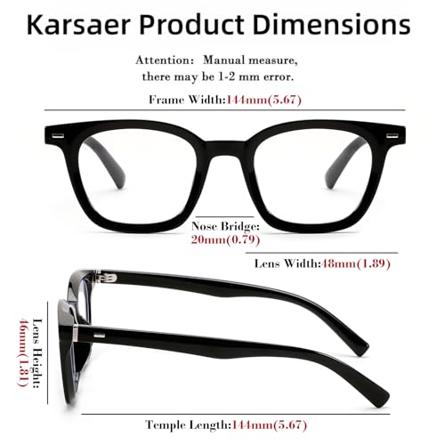Karsaer Square Blue Light Blocking Glasses Anti Eyestrain Cat Eye Fashion Eyewear E1169 - Image 3