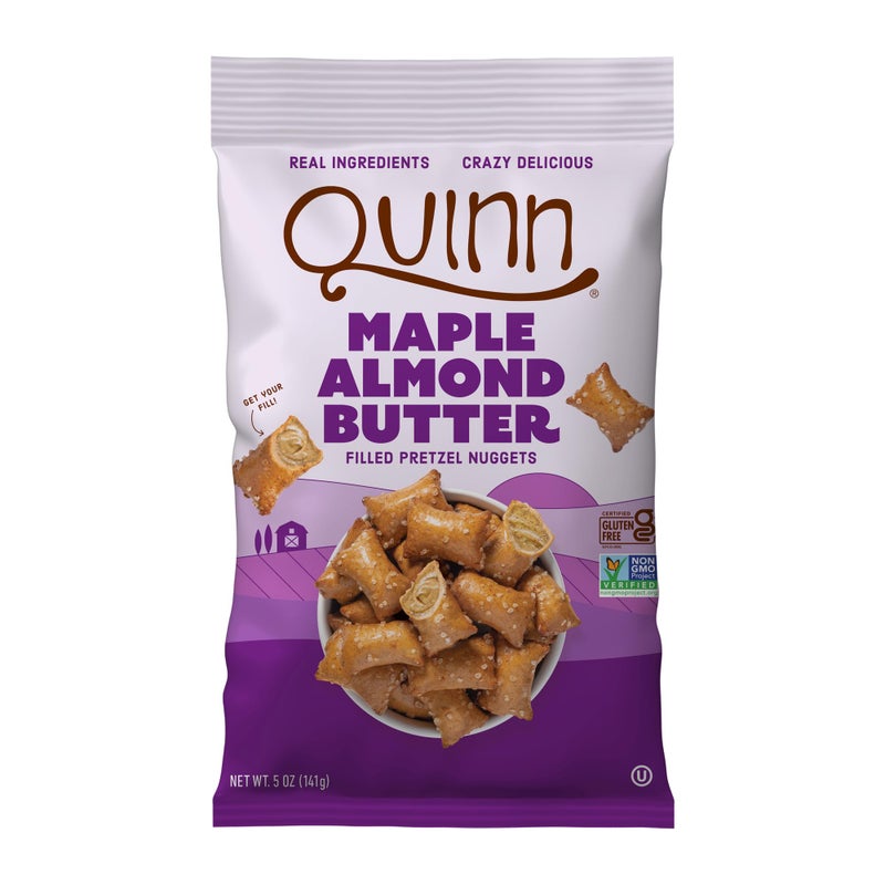 Quinn Gluten Free Maple Almond Butter Filled Pretzel Nuggets - Made with Real Ingredients, Whole Grain Sorghum, Sea Salt, Vegan, Dairy Free, Non-GMO - 5 Oz (Pack of 4) - Image 3