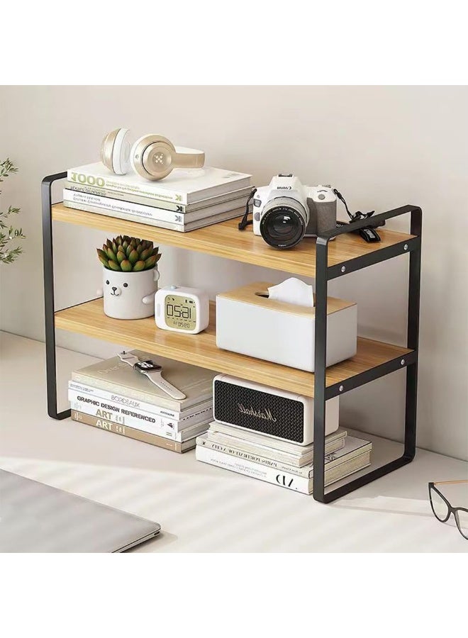 Y&D Wooden Bookcase Storage Rack Desktop Supplies Simple Decoration Aesthetics Bookshelf Suitable for Home Office Study Living Bedroom, Black - Image 4