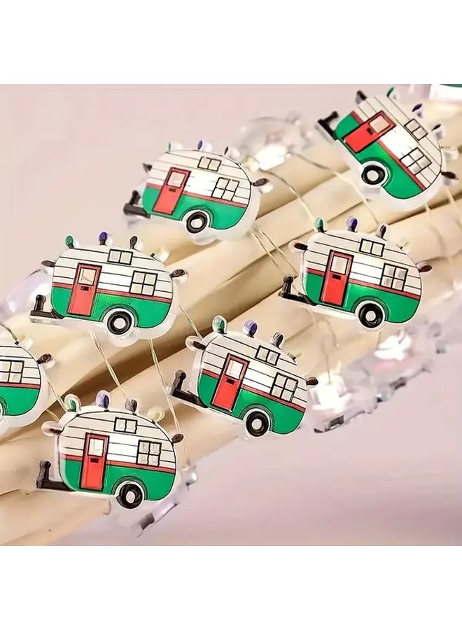 مصابيح LED على شكل عربة تخييم (10 مصابيح، لون دافئ) للحفلات في الحديقة - Image 5