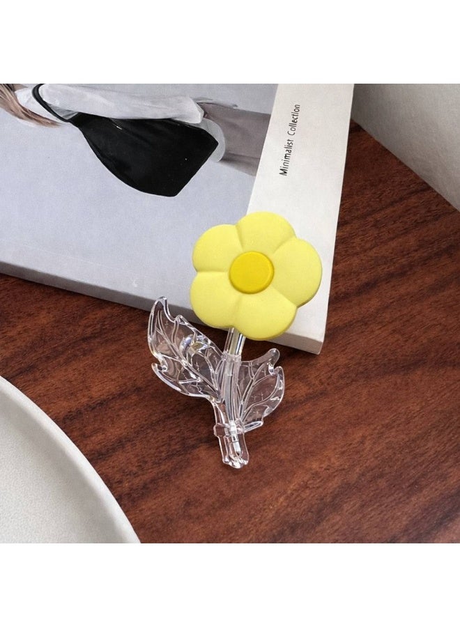 Yellow Flower Shaped Hair Claw - Image 1