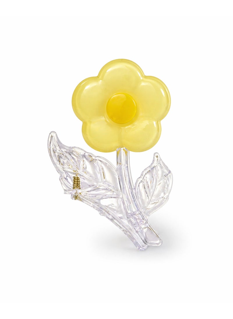 Yellow Flower Shaped Hair Claw - Image 2