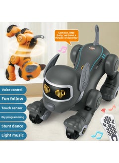 Generic Intelligent Voice Remote Control Robot Dog Induction Following Toy Dog Touch Interactive Electronic Pet Children's Toy-Color:1536 Gray Intelligent Voice Control Robot Dog-Specifications:English Version  - Image 4