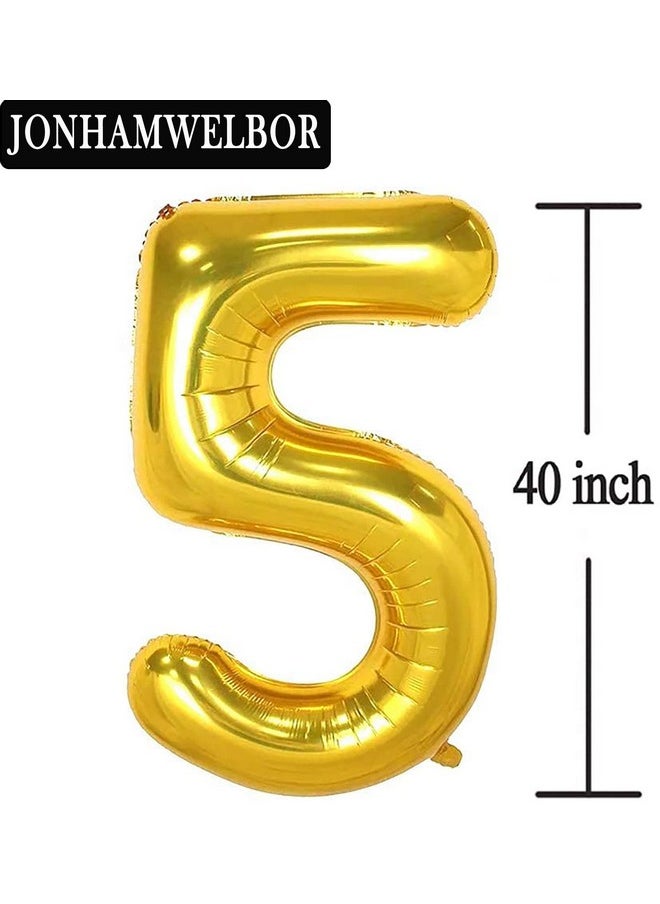 JONHAMWELBOR 50 Number Balloons Gold Big Giant Jumbo Number 50 Foil Mylar Balloons For 50Th Birthday Party Supplies 50 Anniversary Events Decorations  - Image 2