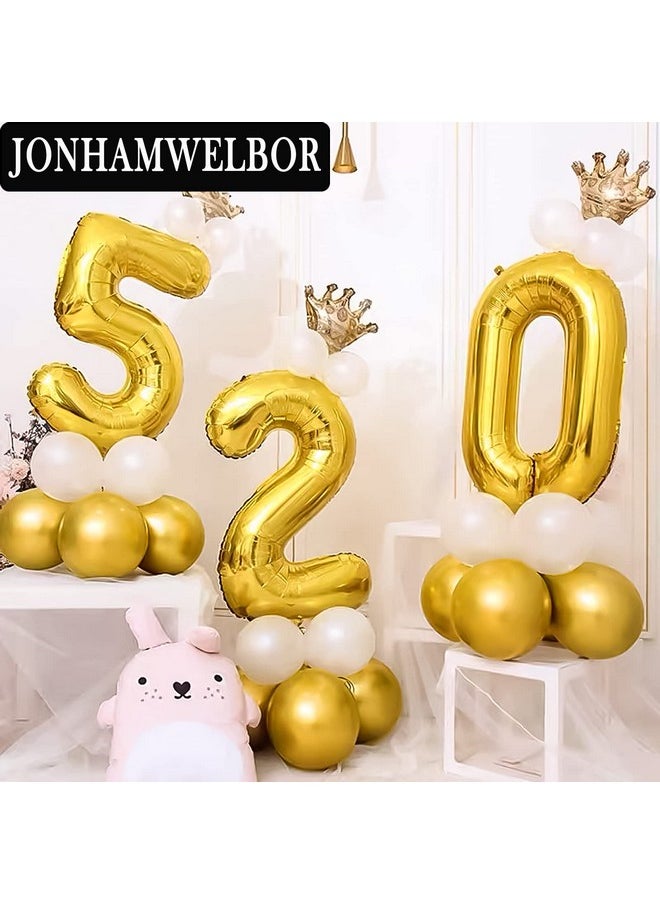 JONHAMWELBOR 50 Number Balloons Gold Big Giant Jumbo Number 50 Foil Mylar Balloons For 50Th Birthday Party Supplies 50 Anniversary Events Decorations  - Image 4