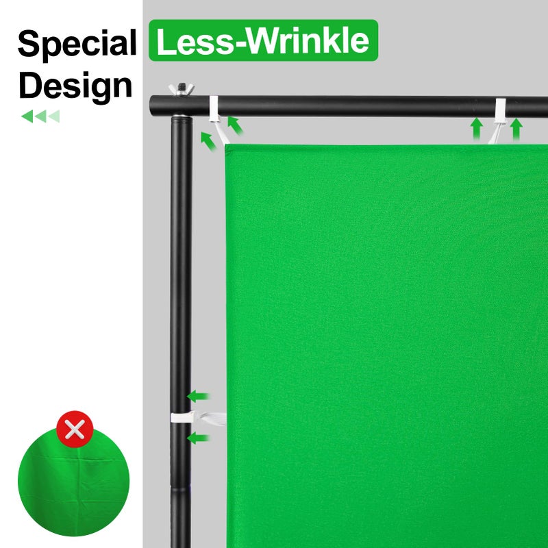 EMART 7x10ft Green Screen Backdrop Kit with Movable Stand, Large 9.5x9.5ft Photography Greenscreen Background Adjustable Frame with Wheels for Photo Shoot, Live Streaming, Video Recording - Image 3