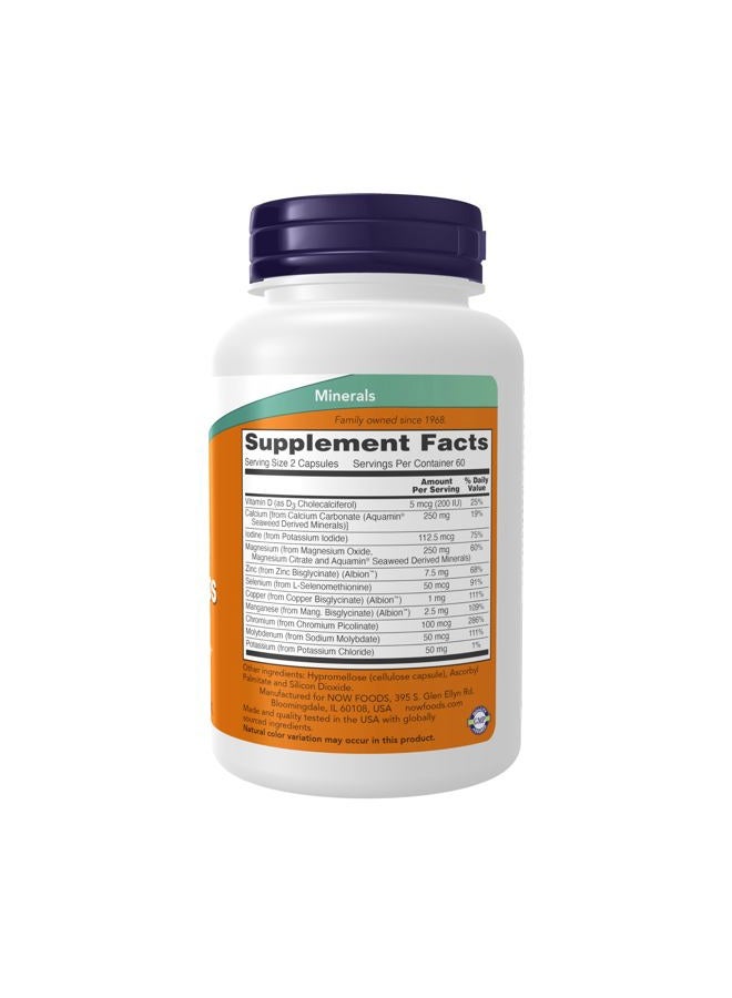 NOW مكملات، كبسولات المعادن الطيف الكامل، تركيبة متعددة المعادن، 120 عدداً (عبوة من 1) - Image 2