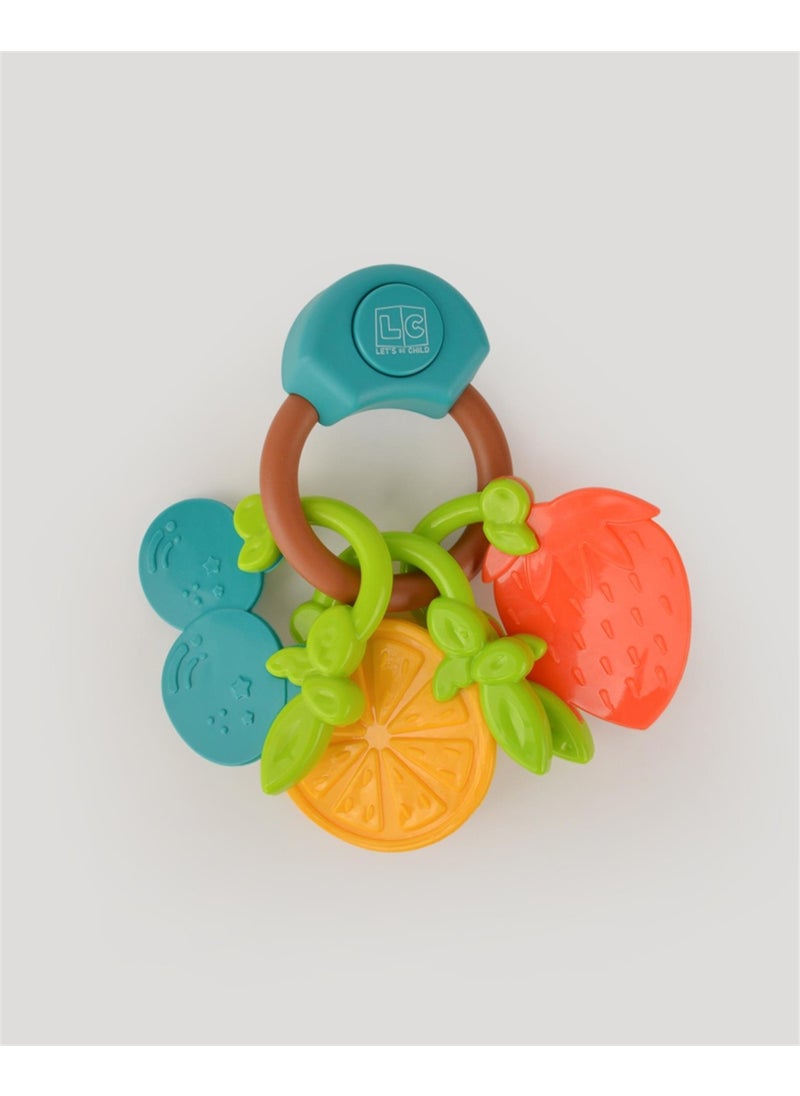 Let's Be Child LC Musical Fruit Teether & Rattle - Turquoise  - Image 1