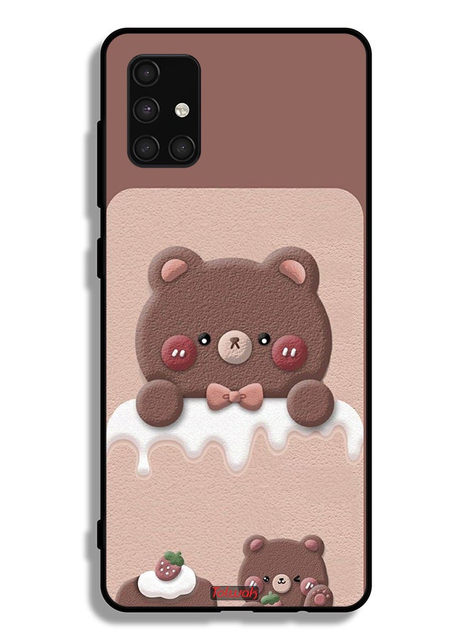 Tolwak Samsung Galaxy A71 4G Protective Case Cover Bear Strawberry - Image 1