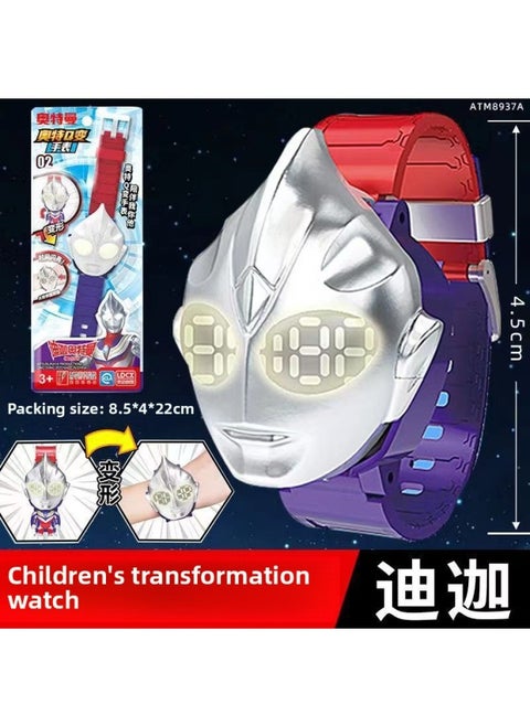 Genuine Smart Ultraman Watch Q Mecha Deformation Children Boys Girls Ultraman Hero Watch Toy-Color:Ultra Q-changing Watch—ultraman Tiga-Specifications:Standard