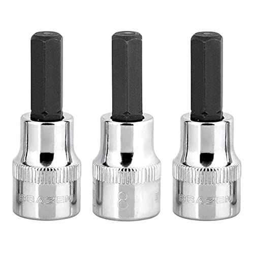 BRAZEN 8mm Hex Bit Socket/Allen Driver Three Pack (3/8" Drive, Short) - Image 5