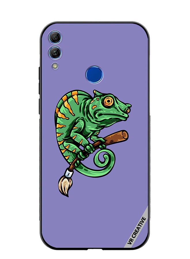 Protective Case Cover For Honor 10 Lite Chameleon On Broom Design Multicolour
