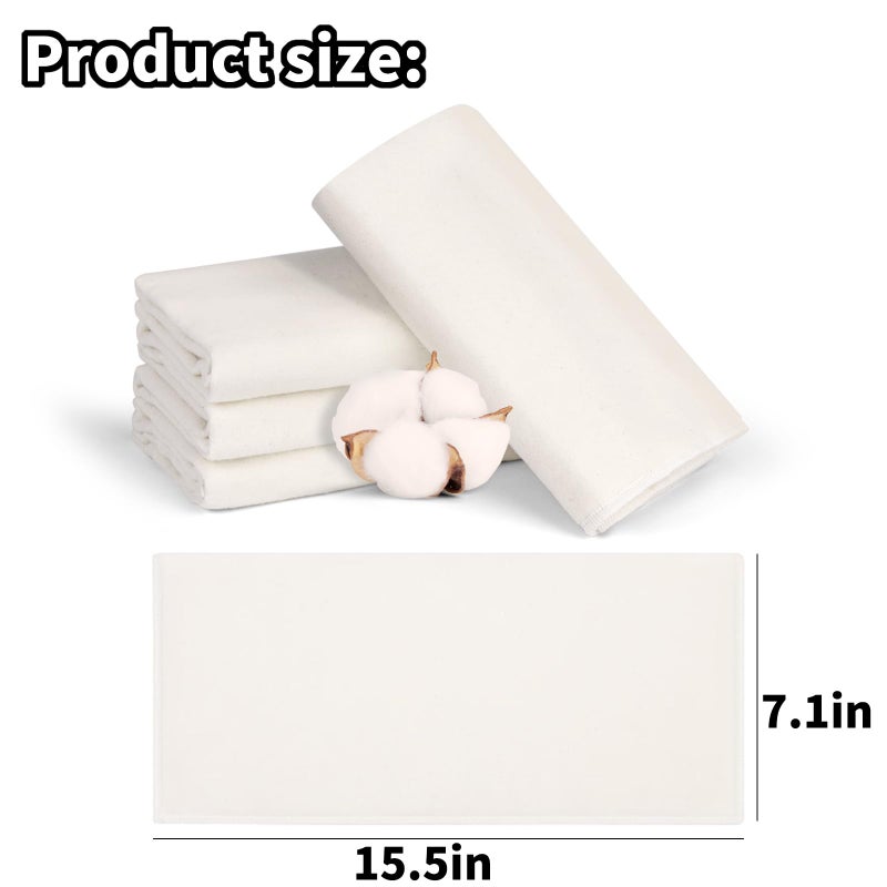 DEROWN 4Pcs Cotton Flannel for Castor Oil Pack, Less Mess Made of Unbleached Organic Cotton Flannel Reusable Soothing Heat Compress for Liver, Abdomen, Joints, Highly Absorbent Soft Feel Like Nightgown - Image 3