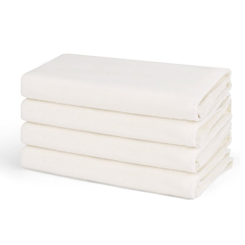 DEROWN 4Pcs Cotton Flannel for Castor Oil Pack, Less Mess Made of Unbleached Organic Cotton Flannel Reusable Soothing Heat Compress for Liver, Abdomen, Joints, Highly Absorbent Soft Feel Like Nightgown - Image 1