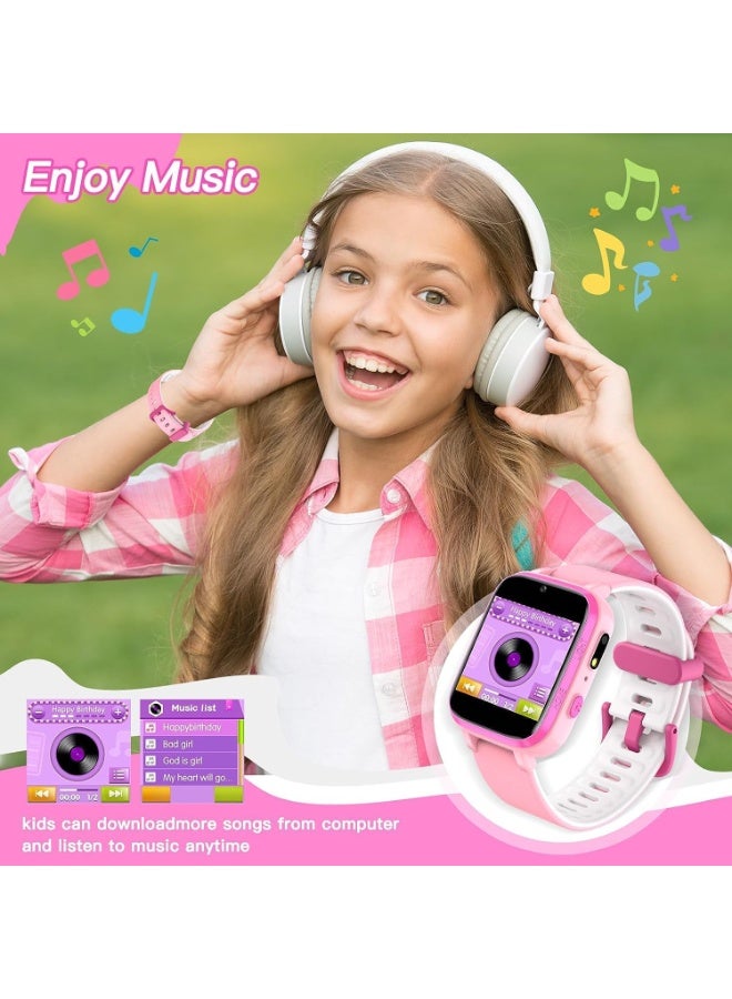 ZONEY Kids Camera Smartwatch,Game Watch Toy with Music Player, Kids Video Smart Watch with 16 Games, Flashlight,Alarm Clock,Pedometer, Birthday Gift for Boys Girls (Pink) - Image 2