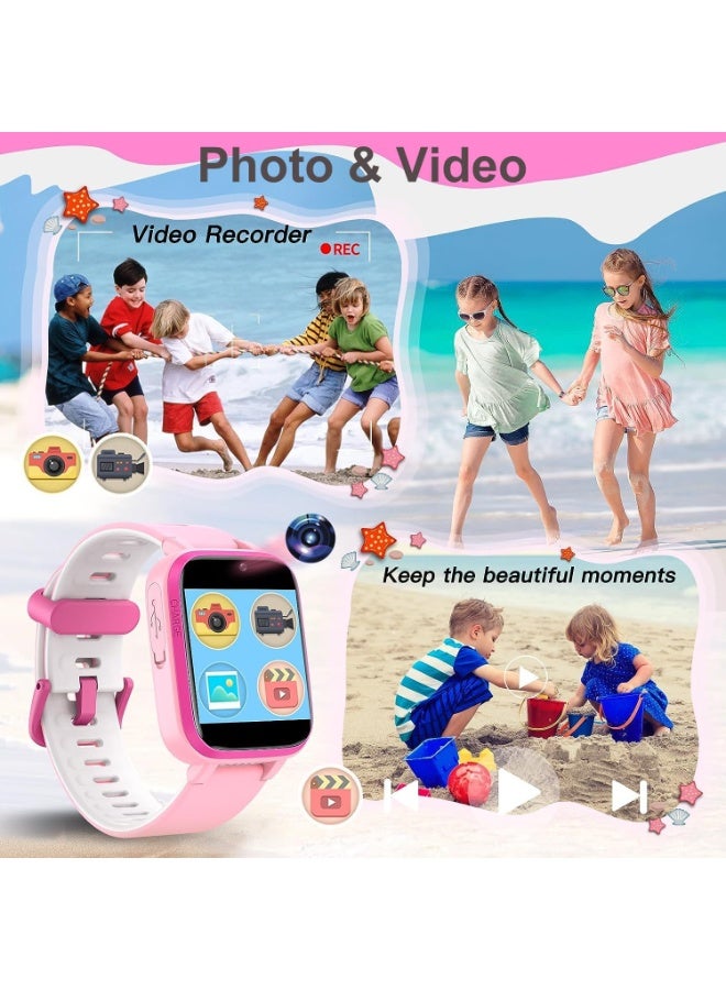 ZONEY Kids Camera Smartwatch,Game Watch Toy with Music Player, Kids Video Smart Watch with 16 Games, Flashlight,Alarm Clock,Pedometer, Birthday Gift for Boys Girls (Pink) - Image 4