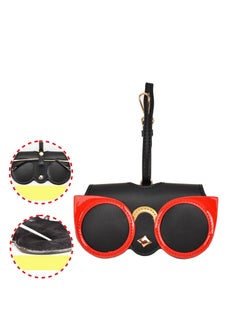 Y&D Soft Leather Sunglasses Bag Eyeglass Case,Portable Slim Travel Sunglasses Pouch,Anti-Stress Sun Glasses Storage Bag With Lanyard,Glasses Protective Case,Spectacle Case  - Image 1