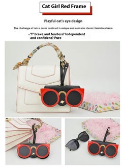 Y&D Soft Leather Sunglasses Bag Eyeglass Case,Portable Slim Travel Sunglasses Pouch,Anti-Stress Sun Glasses Storage Bag With Lanyard,Glasses Protective Case,Spectacle Case  - Image 2