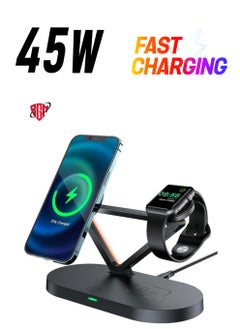 E9 3-in-1 Magnetic Wireless Charging Station with 45W Output for iPhone 15/14/13/12, Smart Watch, Earbuds & Dimmable Night Lamp - pzsku/ZF92B8E7F04C6B920C748Z/45/_/1738233674/360a48c1-88d1-4005-a884-488b0d2bbb15