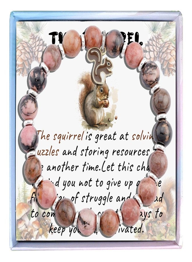Fullrainbow Cute Squirrel Bracelet for Women Squirrel Gifts for Squirrel Lover Squirrel Spirit Animal Gifts Squirrel Bracelet (Brown Squirrels Gifts) - Image 1