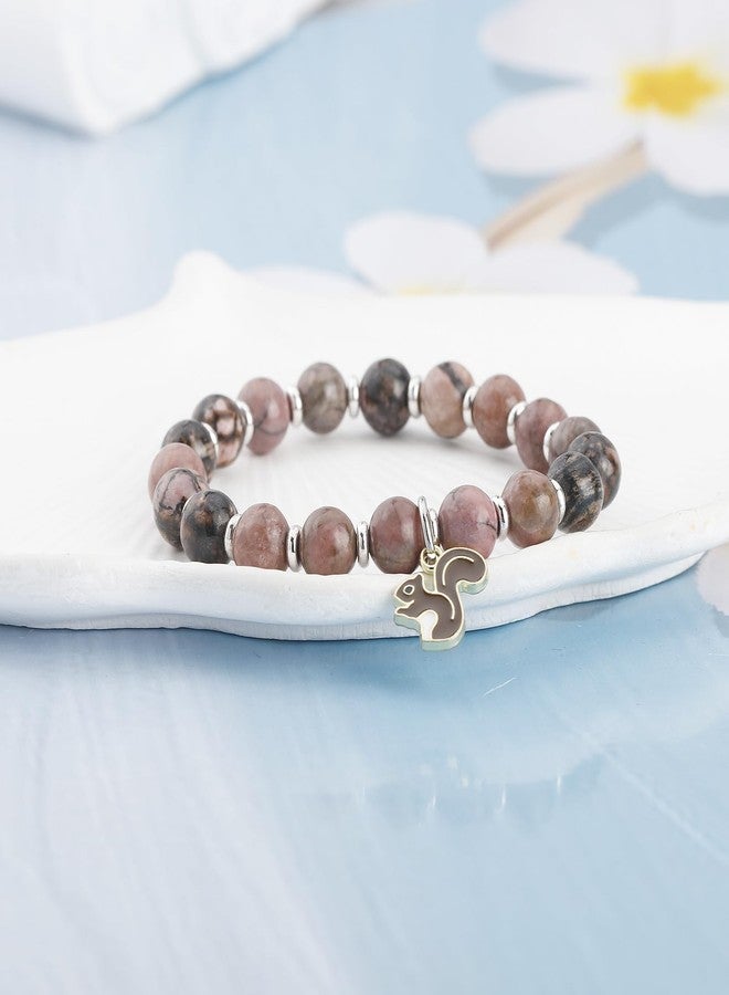 Fullrainbow Cute Squirrel Bracelet for Women Squirrel Gifts for Squirrel Lover Squirrel Spirit Animal Gifts Squirrel Bracelet (Brown Squirrels Gifts) - Image 5