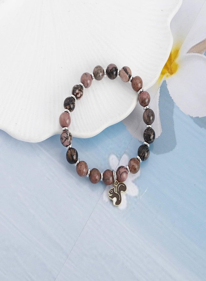 Fullrainbow Cute Squirrel Bracelet for Women Squirrel Gifts for Squirrel Lover Squirrel Spirit Animal Gifts Squirrel Bracelet (Brown Squirrels Gifts) - Image 4