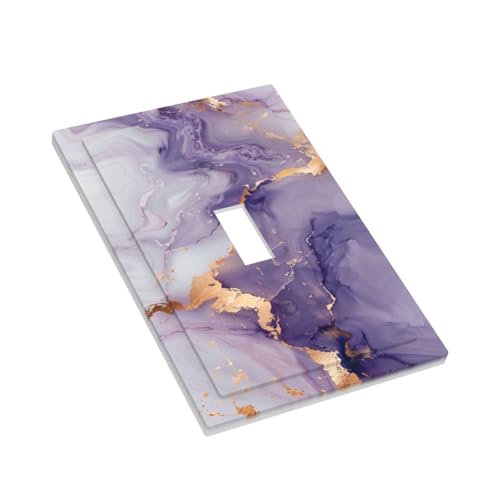 Sghxwp Decorative Light Switch Plate Covers Modern Abstract Purple Gold Marble Texure 1 Gang Wall Plate Single Toggle Switch Cover Plate Jumbo Electrical Switchplate Receptacle Faceplate - Image 2