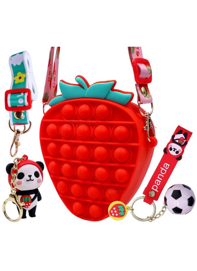 حقائب كروس بودي من Toyshine Strawberry Pop Fidget Toys It للنساء والفتيات، حقيبة كتف من السيليكون لتخفيف التوتر، ألعاب فيدجيت الحسية، حقيبة صغيرة - باللون الأحمر - pzsku/ZF92B9DB30BC622FC0110Z/45/_/1740118143/3292952c-14d5-4b11-a324-7de6d80c2a6e