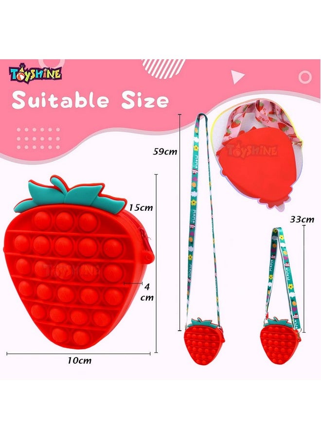 حقائب كروس بودي من Toyshine Strawberry Pop Fidget Toys It للنساء والفتيات، حقيبة كتف من السيليكون لتخفيف التوتر، ألعاب فيدجيت الحسية، حقيبة صغيرة - باللون الأحمر - pzsku/ZF92B9DB30BC622FC0110Z/45/_/1740118154/945661b9-f24d-431b-9794-b3385383f770