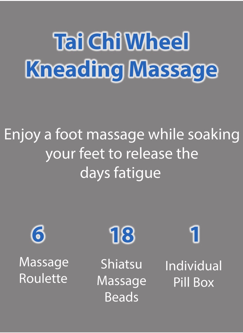 Generic - Foldable Electric Shiatsu Foot Spa Massager with LED Display Intelligent Temperature Control Timer Herbal Soak Motorized Rollers and Vibration Foot Bath Basin Portable Soaking Basin Bucket Foot Wash Basin for Pain Relief Blood Circulation and Foot Care Home and Spa Usage - Image 1