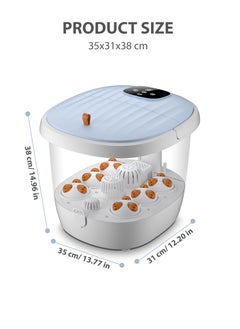 Generic Foldable Electric Shiatsu Foot Spa Massager with LED Display Intelligent Temperature Control Timer Herbal Soak Motorized Rollers and Vibration Foot Bath Basin Portable Soaking Basin Bucket Foot Wash Basin for Pain Relief Blood Circulation and Foot Care Home and Spa Usage  - Image 4