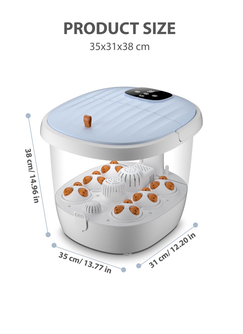 Generic - Foldable Electric Shiatsu Foot Spa Massager with LED Display Intelligent Temperature Control Timer Herbal Soak Motorized Rollers and Vibration Foot Bath Basin Portable Soaking Basin Bucket Foot Wash Basin for Pain Relief Blood Circulation and Foot Care Home and Spa Usage - Image 1