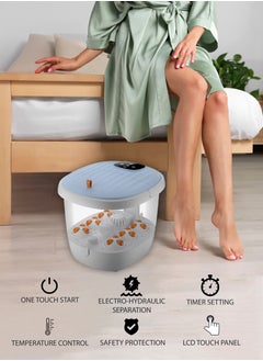 Generic Foldable Electric Shiatsu Foot Spa Massager with LED Display Intelligent Temperature Control Timer Herbal Soak Motorized Rollers and Vibration Foot Bath Basin Portable Soaking Basin Bucket Foot Wash Basin for Pain Relief Blood Circulation and Foot Care Home and Spa Usage  - Image 5