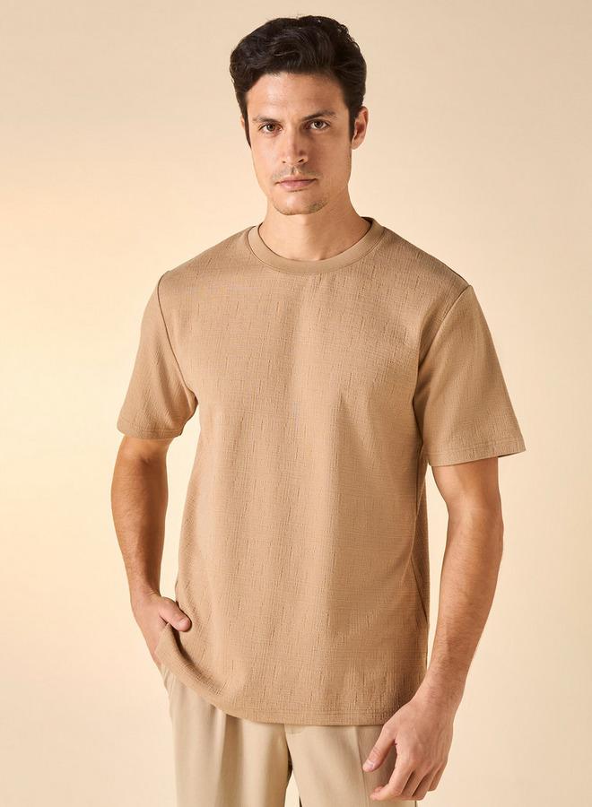 ايكونيك تيشيرت بارز الملمس بأكمام قصيرة من آيكونيك - Image 1