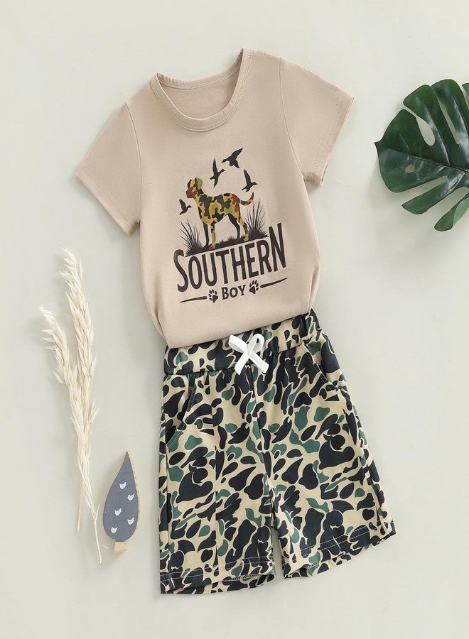 Owl's-Yard Toddler Baby Boy Summer Clothes Short Sleeve T-shirts Elastic Waist Shorts Baby Boy Summer Clothes (A-Brown, 12-18 Months) - Image 4