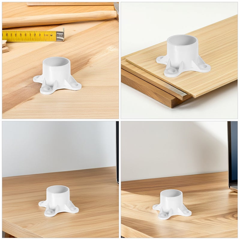 8 pcs PVC Pipe Fittings Flange Fittings Table Screw Caps Accessories for Table Legs Furniture PVC Pipe Flange Decorations - Image 2