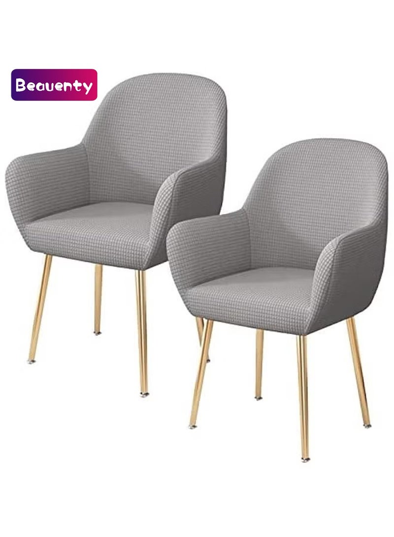 Beauenty Kitchen Dining Room Curved Back Chair Covers Slipcovers With Arms, Kitchen Office Chair Slipcover Dining Chair Protector Covers for Bar Home,D,2pcs - Image 1