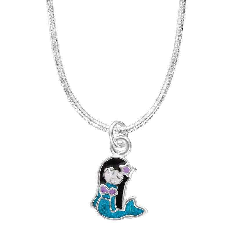 silver chest 925 Pure Silver necklace set for girls/kids| Jewellery for Kids |Neck chain with Love Design Accessories | Fancy & Stylish Accessories| Set for for Party Jewelry| Gift- Age 0 to 5 Years - Image 1