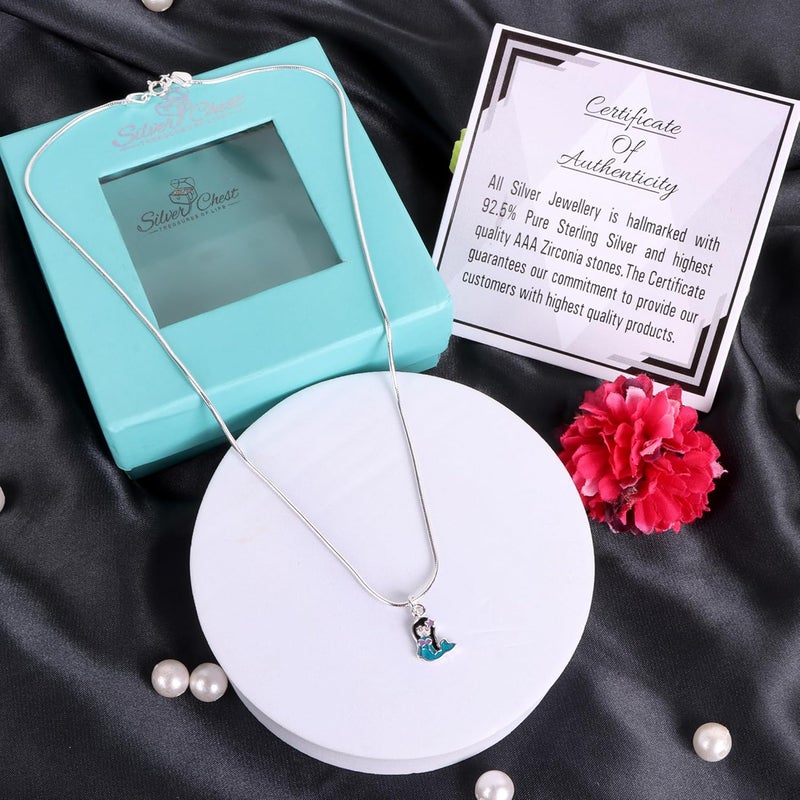 silver chest 925 Pure Silver necklace set for girls/kids| Jewellery for Kids |Neck chain with Love Design Accessories | Fancy & Stylish Accessories| Set for for Party Jewelry| Gift- Age 0 to 5 Years - Image 2