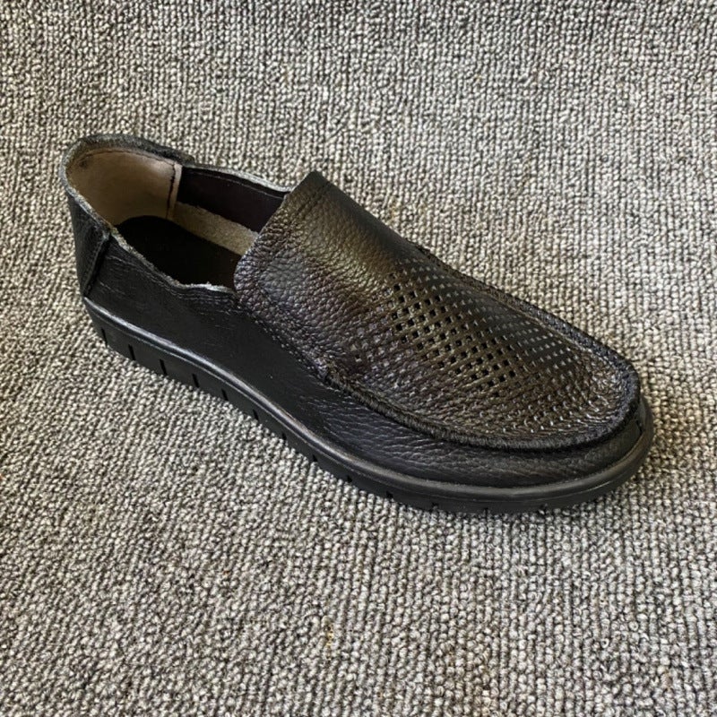 G Special Deal First Layer Cowhide Leather Shoes Men'S Soft Leather Pick Up Broken Code Men'S Shoes Men'S Leather Shoes Genuine Leather Middle-Aged Dad - Image 1