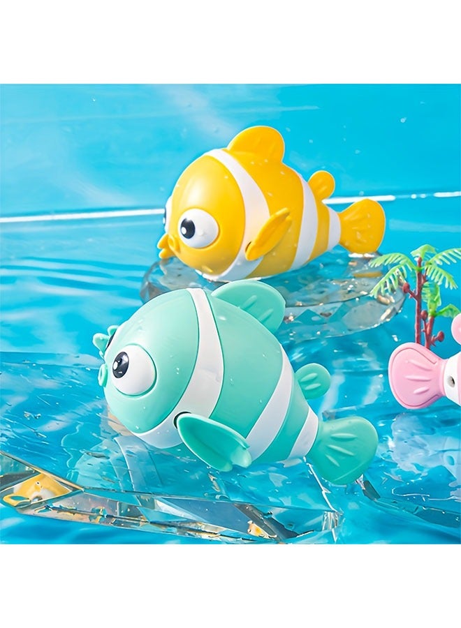 Set Of 3 Little Playing Water Toy Clown Fish - Wind-Up Fish Bath Toys - Self-Propelled Swimming Action For Bathtub & Pool Fun, Battery-Free, Perfect For Gifts - Summer Bathroom Bath Toy - Image 4