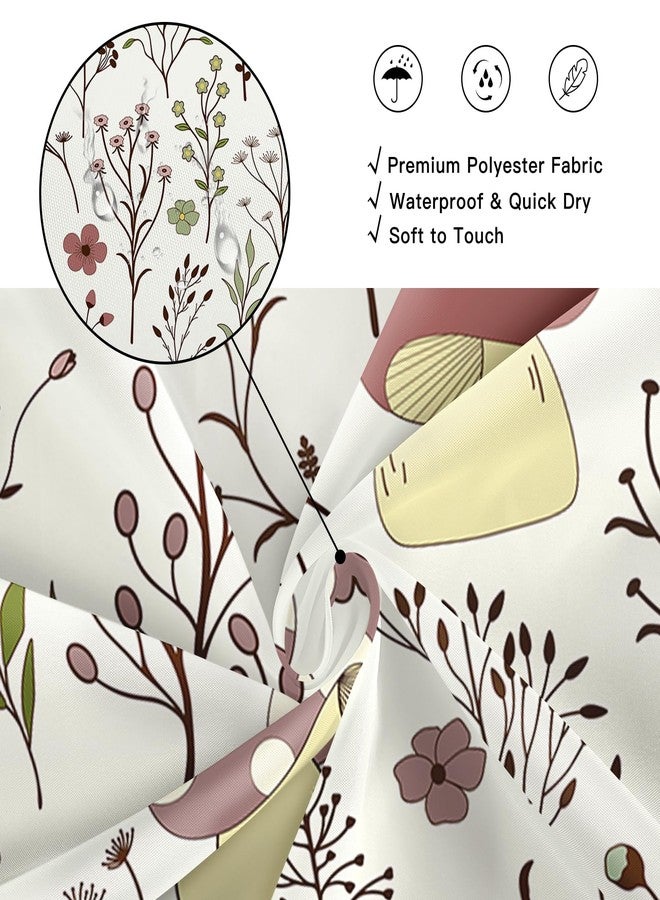 BayNook Cute Mushroom Funny Shower Curtain, Colorful Cartoon Kids Fabric Shower Curtains for Bathroom, Cool Trendy Retro Cottagecore Shower Curtain Set with Hooks, 72x72 - Image 4