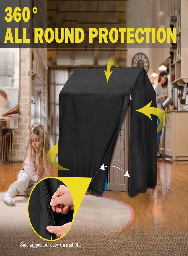 Iceberg Elf Playhouse cover, Outdoor wooden kids playhouse covers, 57" L x 57" W x 63" H, Waterproof, Sun Protection dust, Easy to put on with side zipper, 640D Heavy duty oxford fabric, (Black) - Image 5