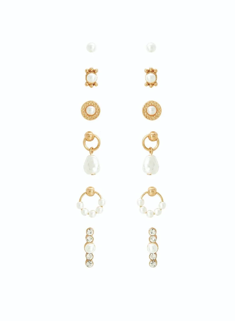 AMICA Assorted Set of 6 Pearl Earrings