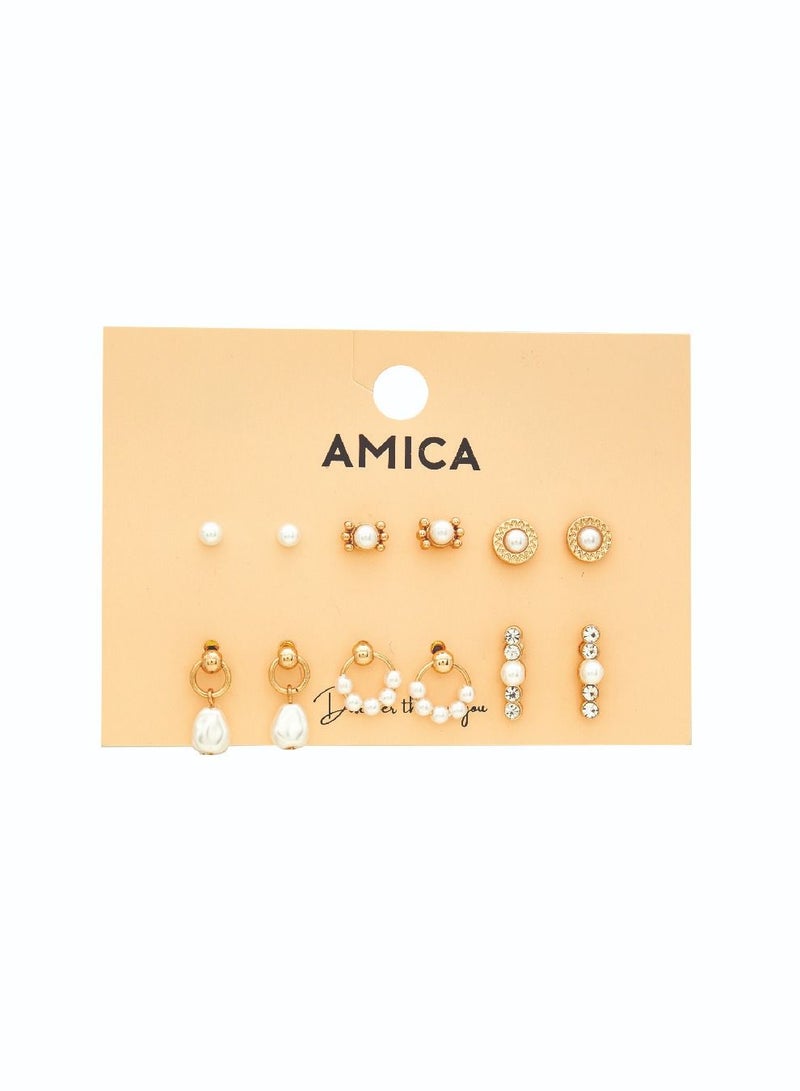 AMICA Assorted Set of 6 Pearl Earrings - Image 2