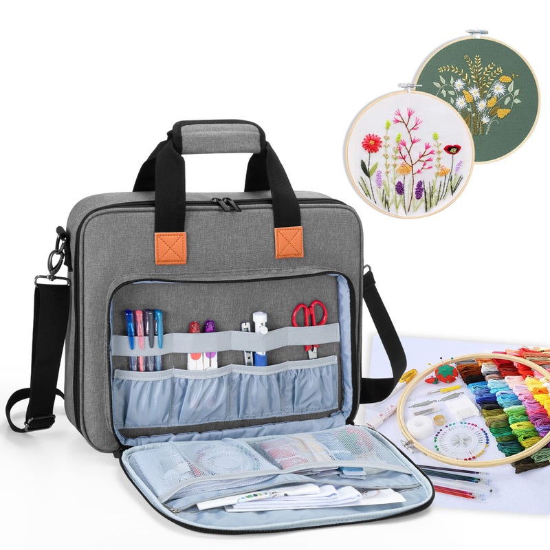 LUXJA LUXJA Embroidery Project Bag, Embroidery Kits Storage Bag (Bag Only), Gray  - Image 2