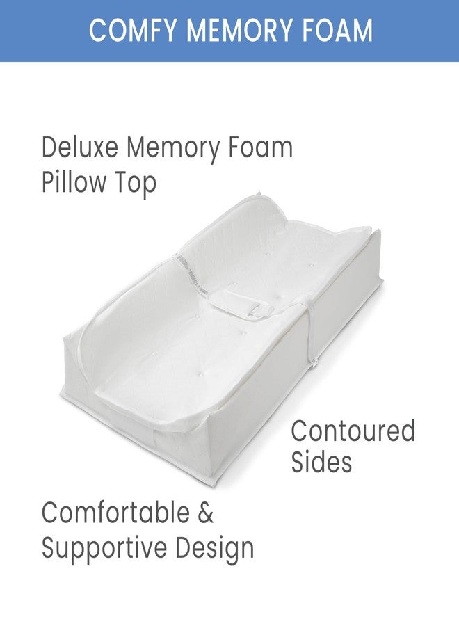 Delta Children 2-in-1 Deluxe Pillow Top Changing Pad & Portable Changing Mat, White - Image 3