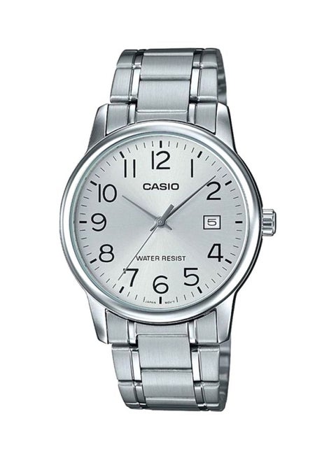 Men Stainless Steel Analog Wrist Watch MTP-V002D-7BUDF - 37 mm - Silver
