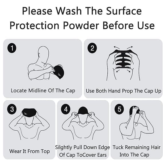 SOLDTRUE Bubble Swim Cap Waterproof Hair Protection Cap for Long Hair, Comfortable and Flexible for Swimming and Water Sports Women Men Adults Kids (Blue) - Image 3